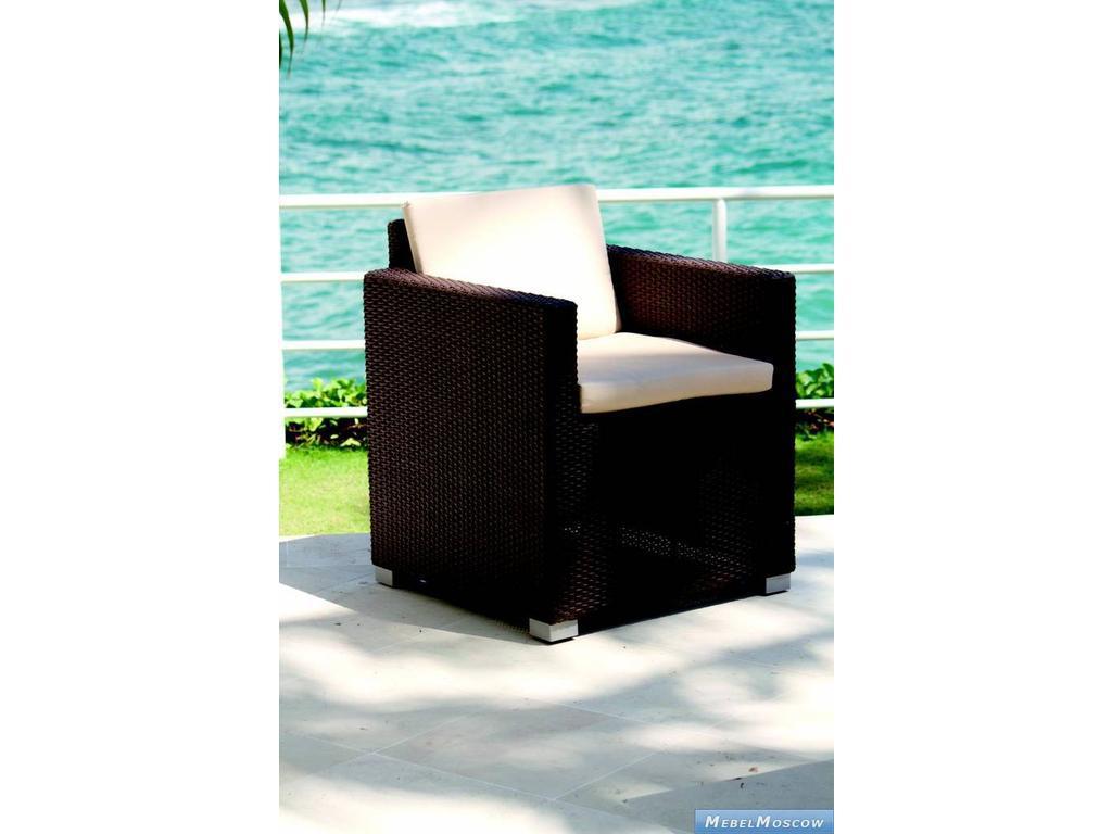 кресло садовое Skylinedesign Pacific с подушками (черный кофе)