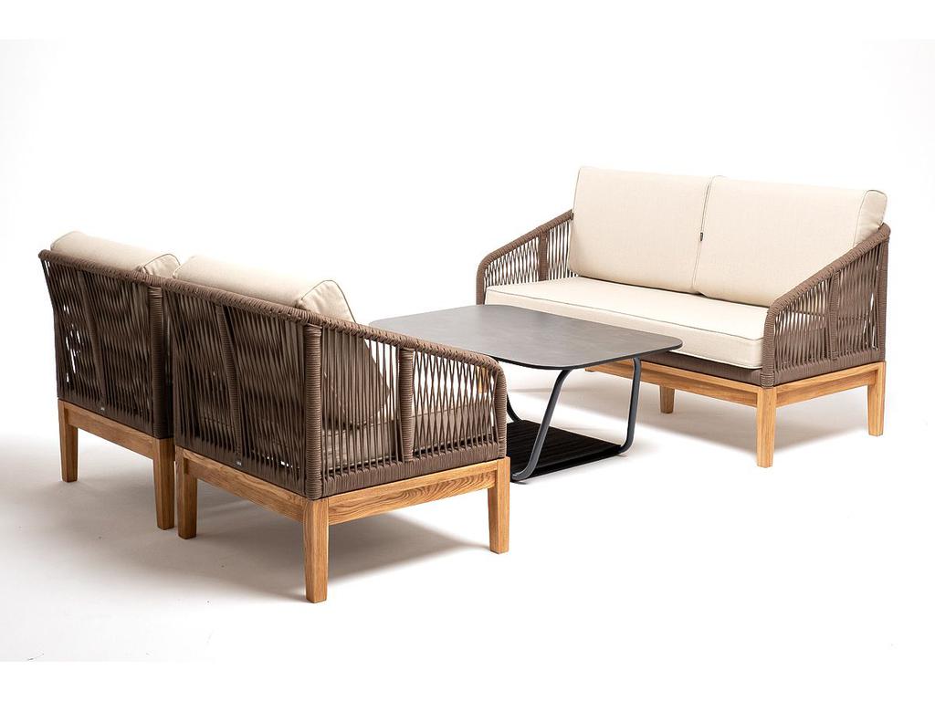 диван садовый 4SIS Канны с подушками (коричневый/бежевый)
