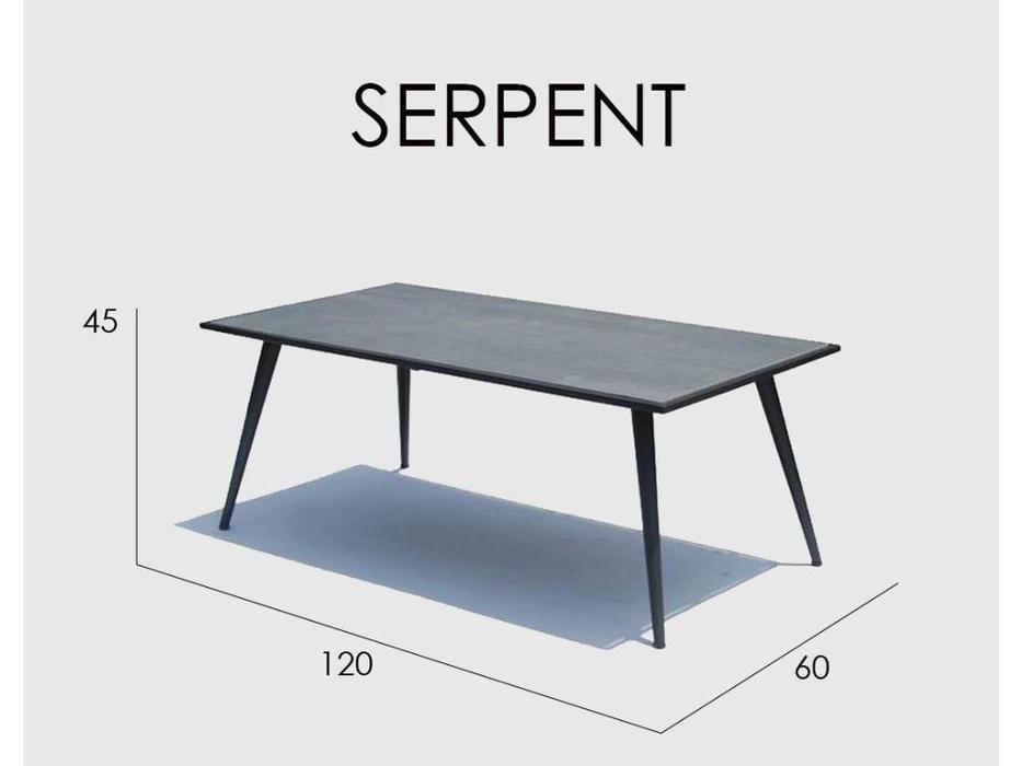 стол журнальный Skylinedesign Serpent центральный (керамика, серый)