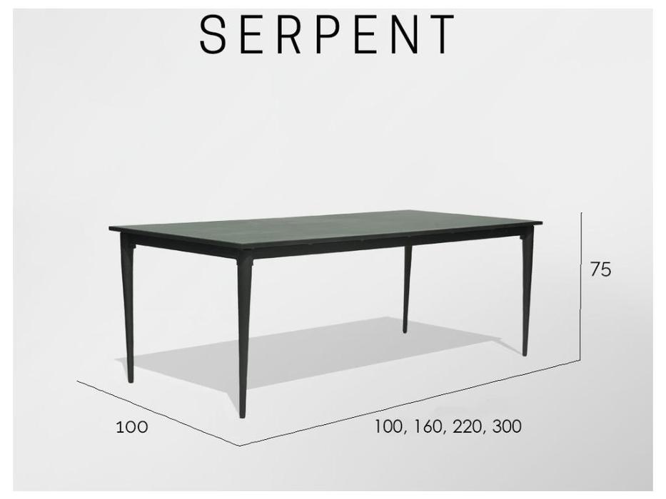 стол садовый Skylinedesign Serpent  (керамика, серый)
