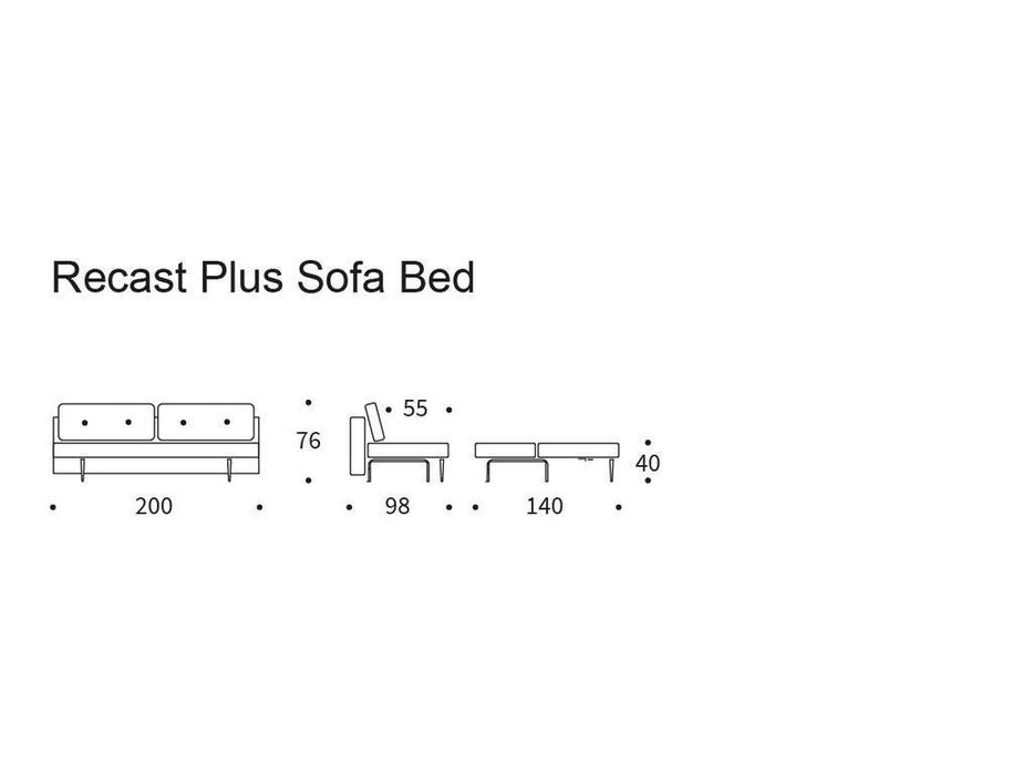 диван-кровать Innovation Recast Plus раскладной, тк.552 (голубой)