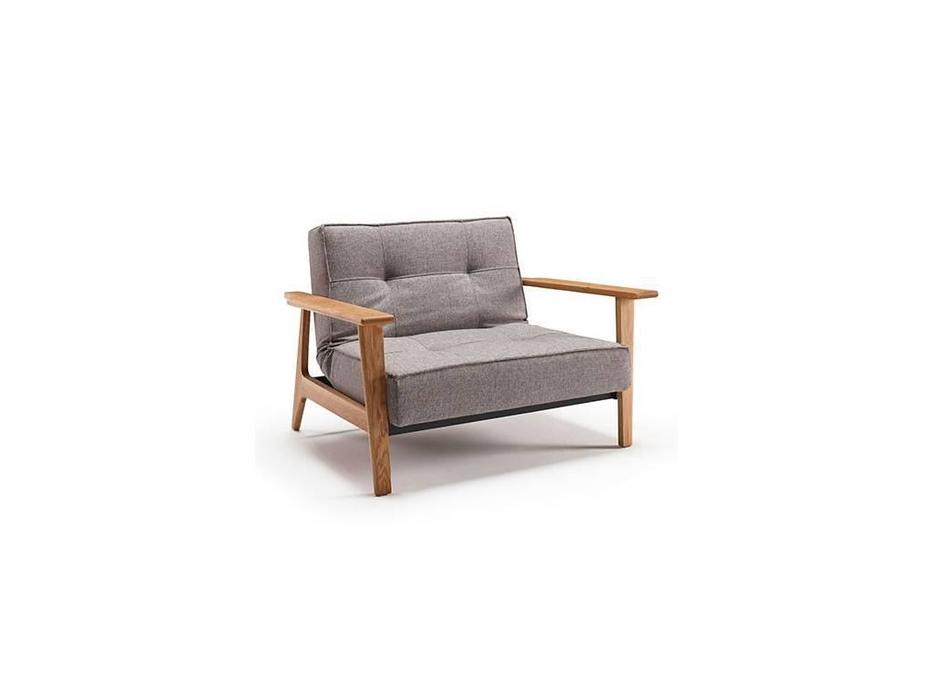 кресло Innovation Splitback с деревянными подлокотниками тк.509 (серый)