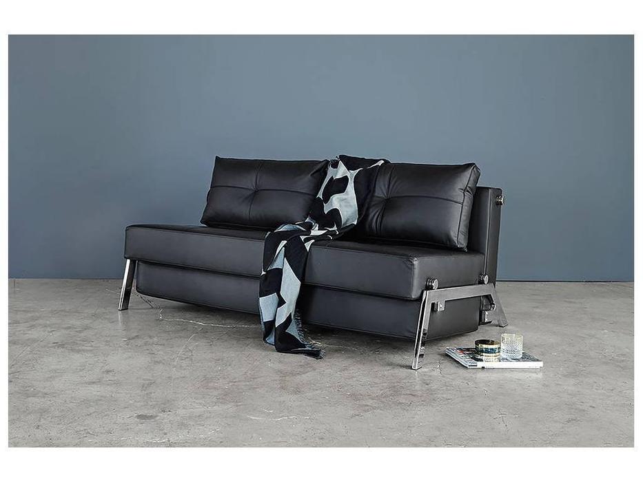 диван-кровать Innovation Cubed 160 ножки хром, тк.550 (черный)