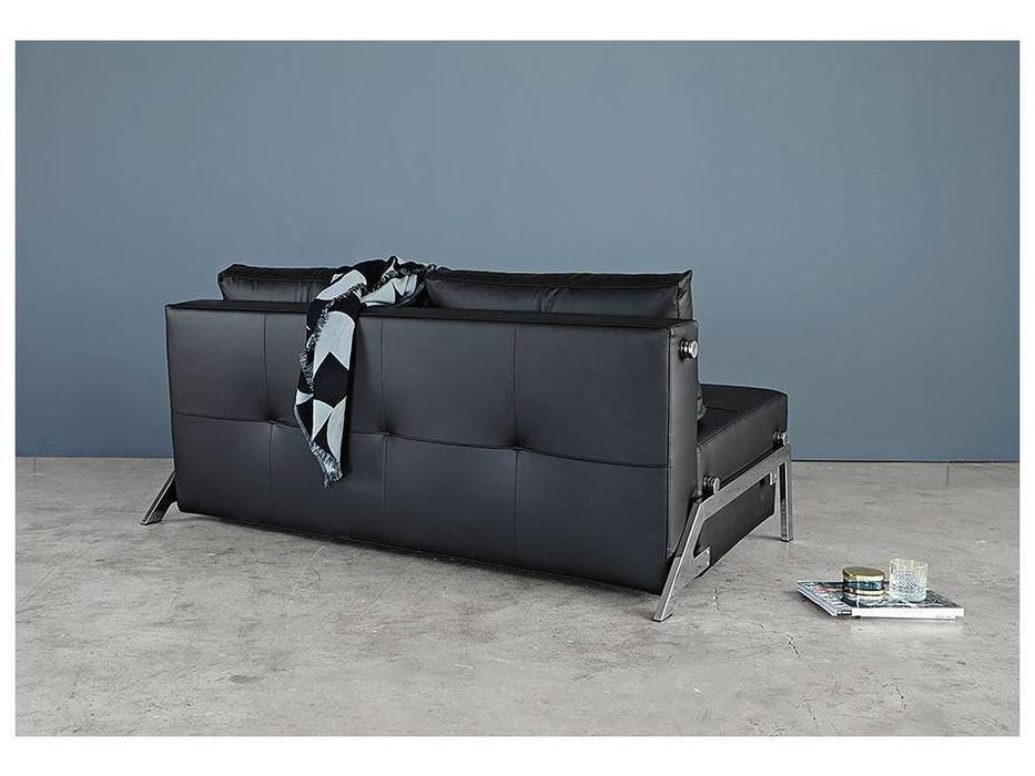 диван-кровать Innovation Cubed 160 ножки хром, тк.550 (черный)