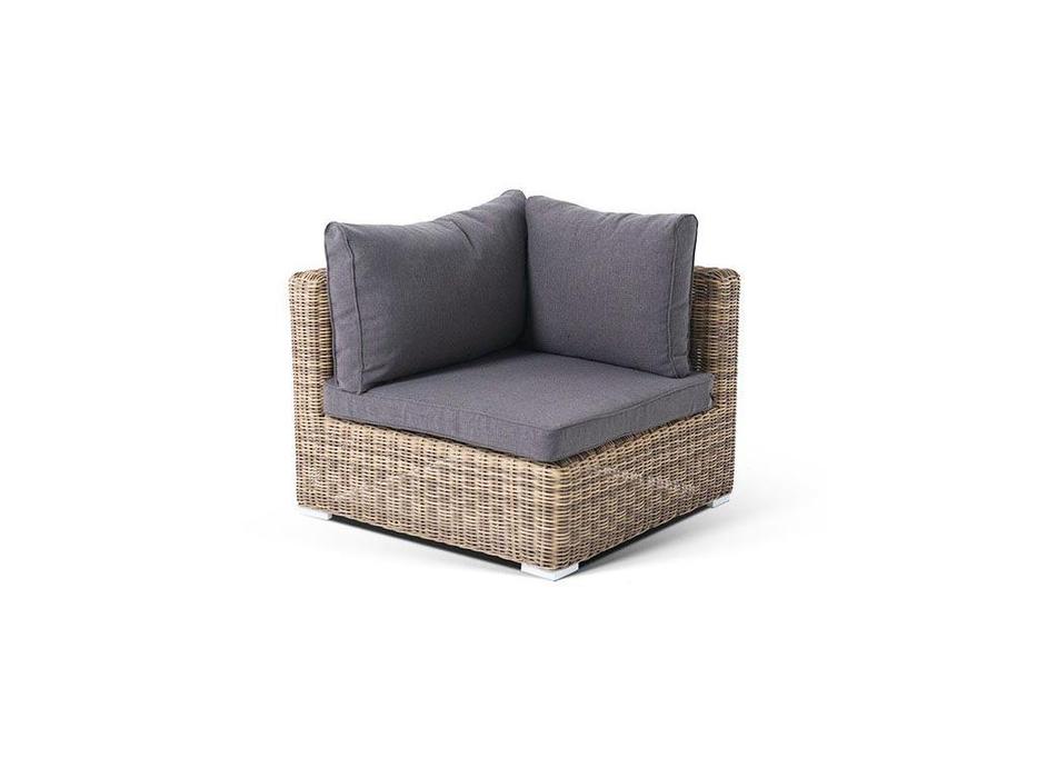 диван садовый 4SIS Лунго модуль с подушками (соломенный)