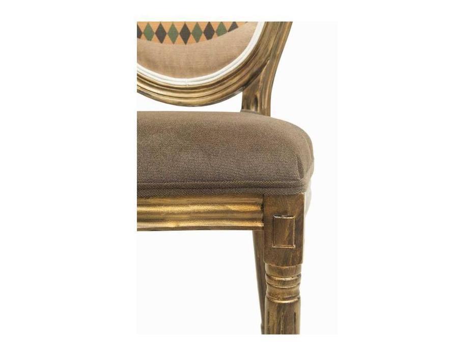стул Interior Volker  (коричневый, золото состаренное, бежевый)