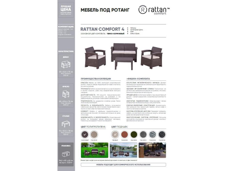 лаунж зона Rattan Comfort Comfort 4 (венге)