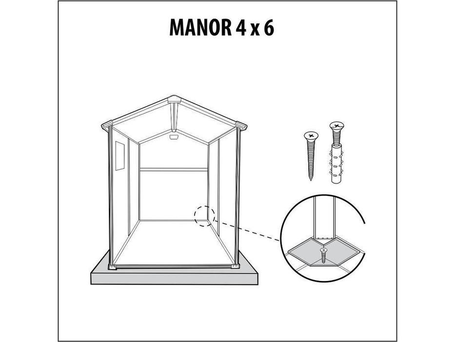 сарай хозяйственный Keter Manor пластиковый 4х6 (серый)