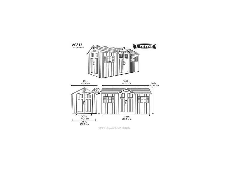 сарай хозяйственный LifeTime WoodLook пластиковый (серый)