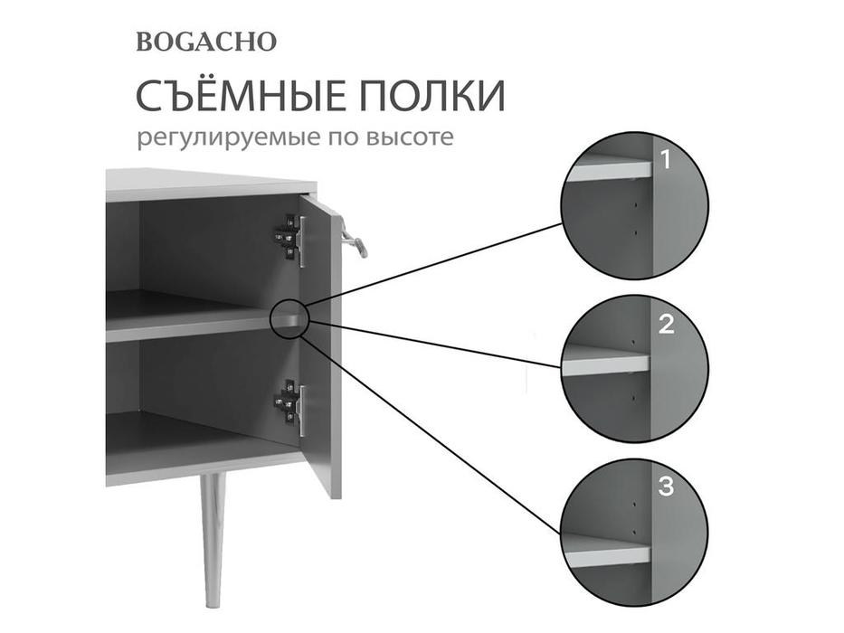 тумба под телевизор Bogacho Арт с дверцами (молочный)