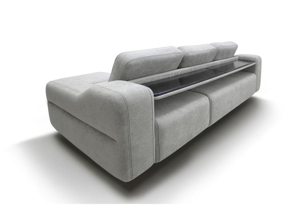 диван угловой SofTime Марко раскладной, широкие подлокотники (серый)