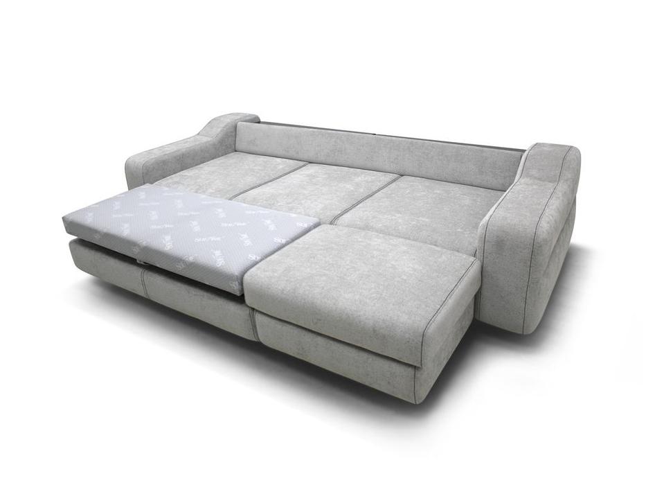 диван угловой SofTime Марко раскладной, широкие подлокотники (серый)
