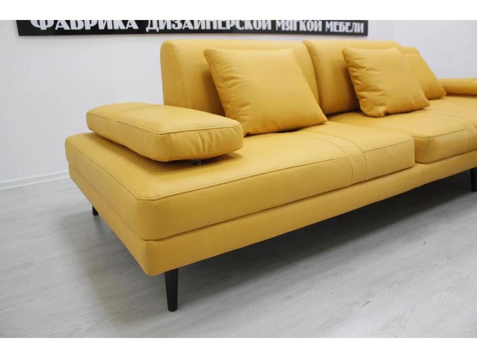 диван SofTime Милан-1 модульный с оттоманкой (желтый)