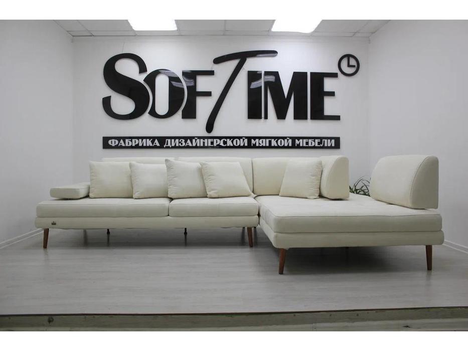 диван SofTime Милан-1 модульный с оттоманкой (белый)