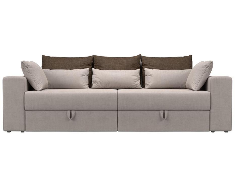 диван-кровать Лига Диванов Майами 3-х местный (бежевый/коричневый)