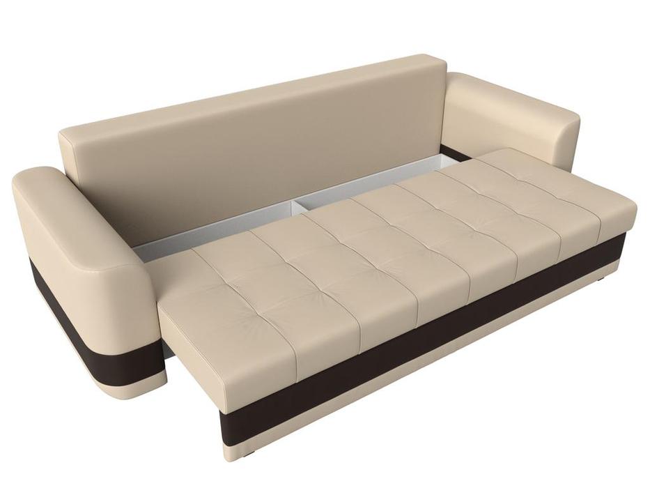 диван-кровать Лига Диванов Честер 3-х местный (бежевый/коричневый)