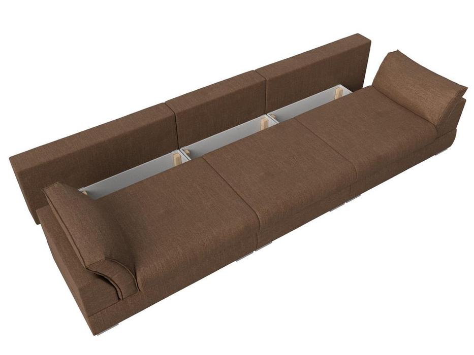 диван-кровать Лига Диванов Пекин Long 4-х местный (коричневый)