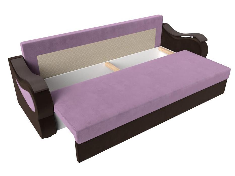 диван-кровать Лига Диванов Меркурий лайт 3-х местный (сиреневый/коричневый)