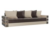диван-кровать Лига Диванов Венеция 3-местный (бежевый/коричневый)