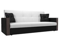 диван-кровать Лига Диванов Валенсия 3-х местный (белый/черный)