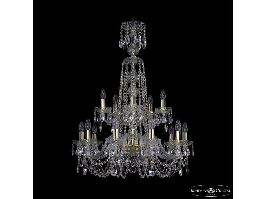 люстра хрустальная Bohemia Ivele Crystal 1402/10+5/240/XL-90/2d G (Цвет)