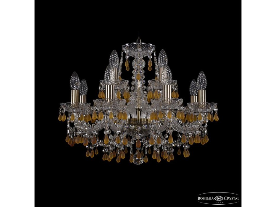 люстра хрустальная Bohemia Ivele Crystal 1410/8+4/195 Pa V1003 (Цвет)