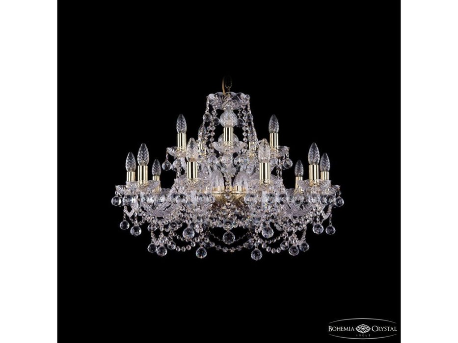 люстра хрустальная Bohemia Ivele Crystal 1411/10+5/240 G Balls (Цвет)