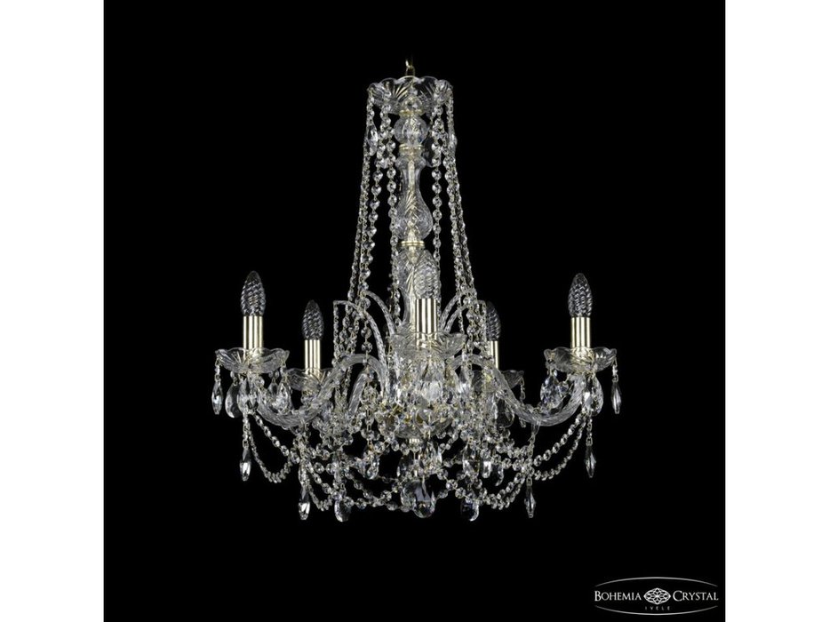 люстра хрустальная Bohemia Ivele Crystal 1411/5/195/h-62 G (Цвет)